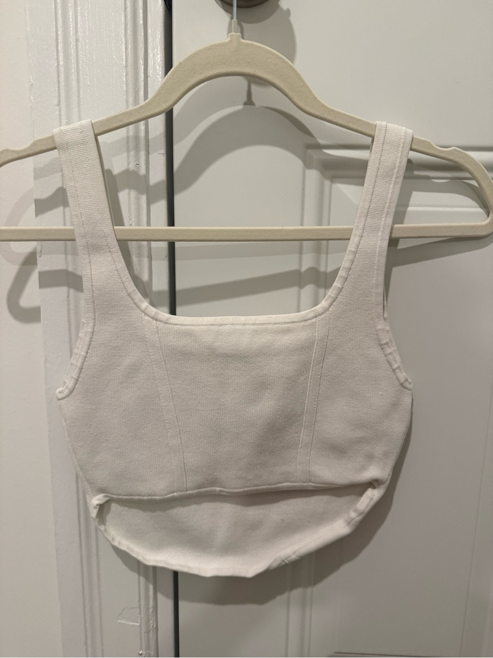 Babaton Cream Ribbed Square-Neck Tank - Picture 3 of 3